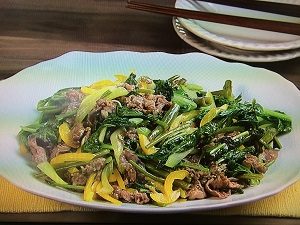 3分クッキング レシピ エン菜と牛肉の炒めもの 画像