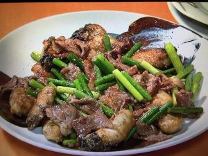 きょうの料理 かきと牛肉の炒め物