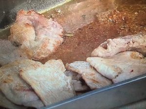 3分クッキング 焼きたけのこと豚肉のしょうが風味