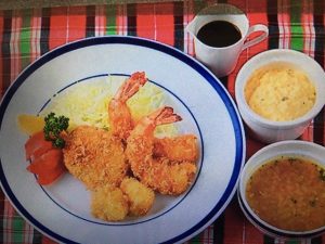 男子ごはん ミックスフライ定食