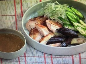 きょうの料理 焼き鶏と夏野菜のごまみそがけ