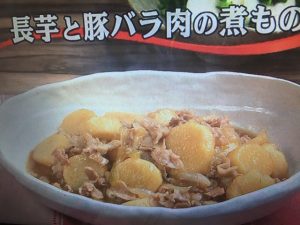 3分クッキング 長芋と豚バラ肉の煮もの