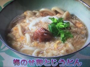 きょうの料理ビギナーズ 梅のせ卵とじうどん