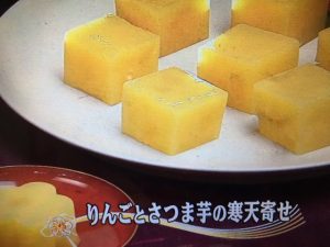 3分クッキング りんごとさつま芋の寒天寄せ